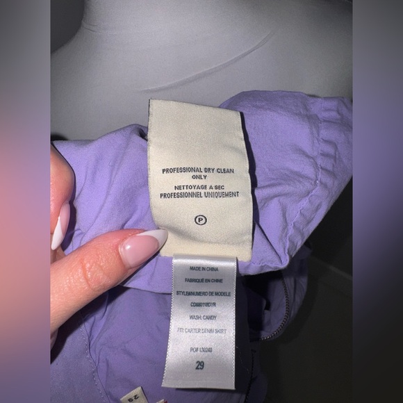 Alice + Olivia Carter Pleated Denim Mini Skirt/Size 29/US 4 - Picture 8 of 10